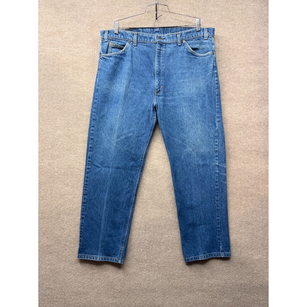 Levis 505 Jeans Mens 42x30 Blue Straight Leg Orange Tab Vintage Made In USA 80s